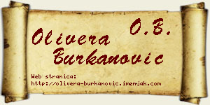Olivera Burkanović vizit kartica